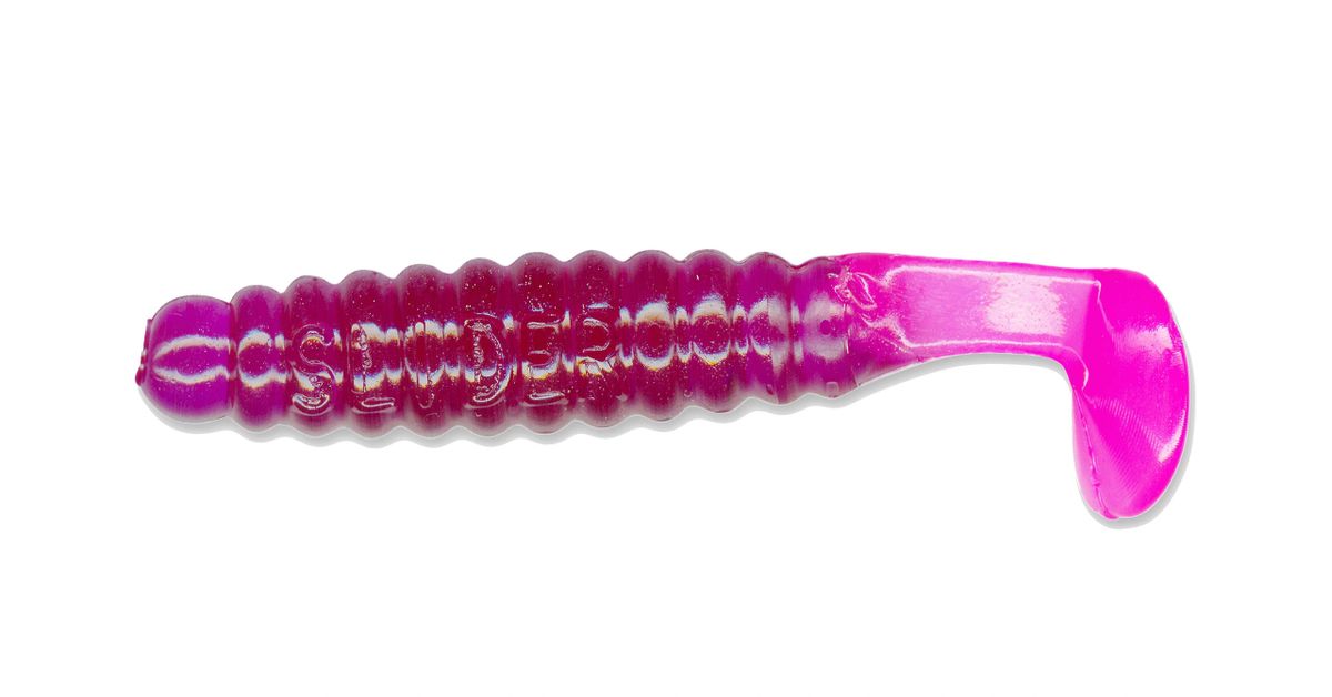 1 1/2" Crappie/Panfish Grub Purple/Pink Tail CSGF2