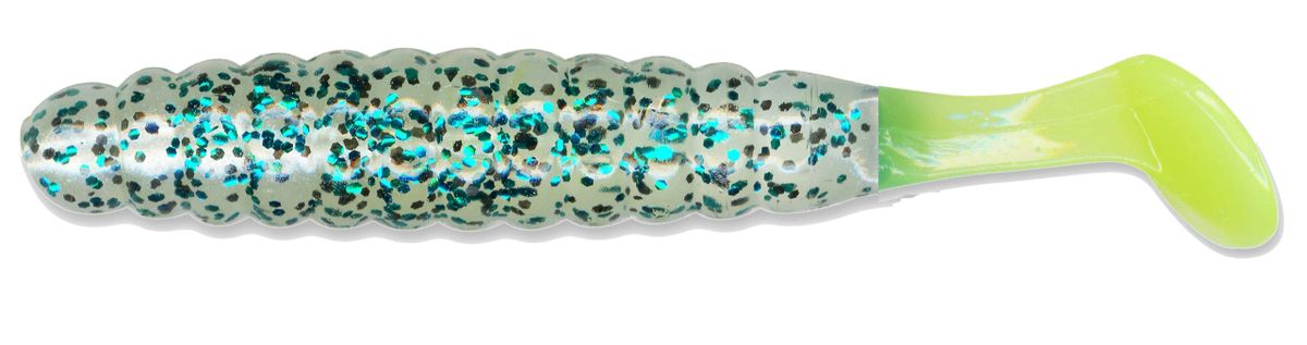 1 1/2" Crappie/Panfish Grub Baby Bass/Chartreuse Tail CSGF318