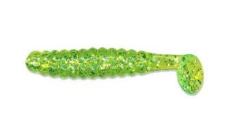 1 1/2" Crappie/Panfish Grub Chartreuse Glitter CSGG5