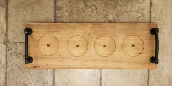 4 glass beer wine flight tray