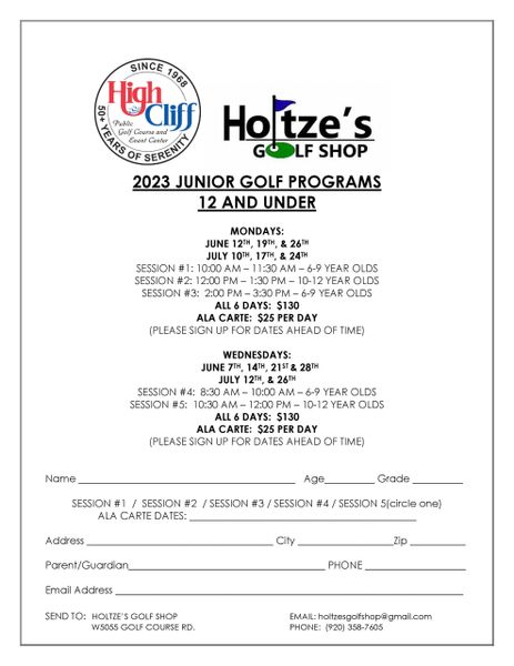 Junior Golf 12U Golf Program