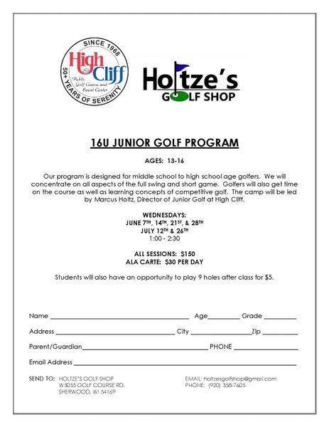 Junior Golf 16U Golf Program