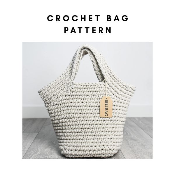 Crochet Bag PATTERN, Bilibag, Easy Level, Cotton Cord Bag PATTERN