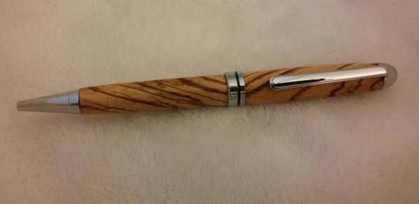 Pen - European Twist Zebrawood Silver