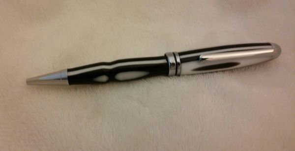 Pen - European Twist Black Acrylic 2 Silver