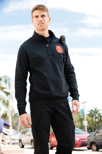 Black 1/2 zip Job shirt | R Helicopter Cowley Traumawear or Adams with logo