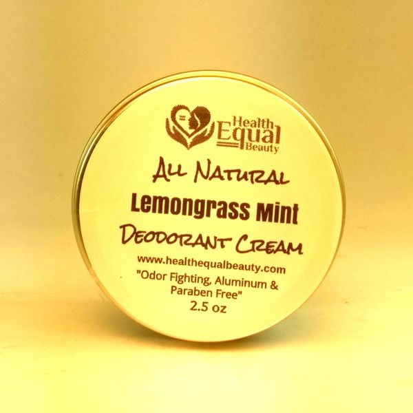 All Natural Lemongrass Mint Deodorant Cream 2.5 oz