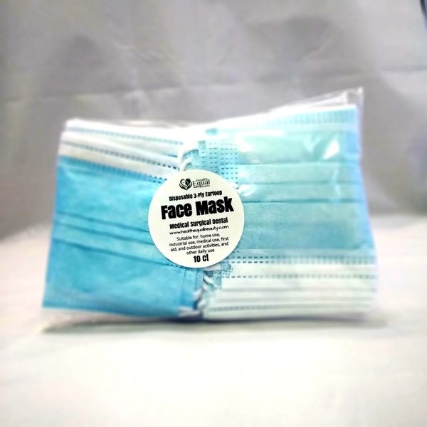 10 ct Face Mask Disposable 3-Ply Ear loop Mouth Cover Medical Surgical Dental