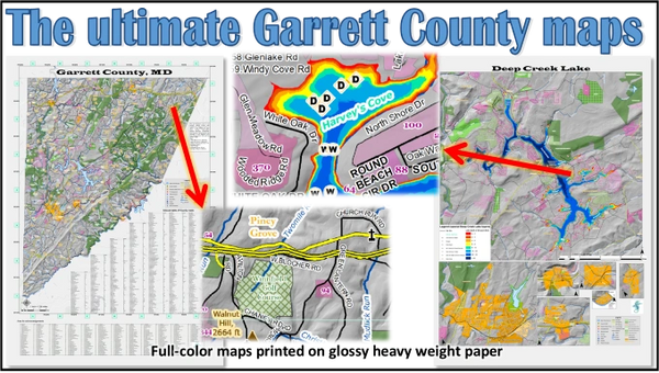 Set of the ULTIMATE Deep Creek Lake and Garrett County map