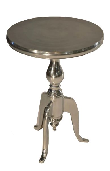 FOOTED CHROME TABLE