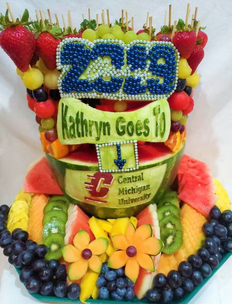Graduation Fruit Carving Platter