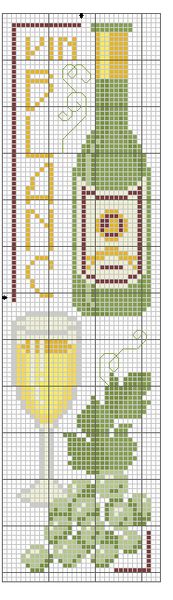 CROSS STITCH WHITE WINE BOOKMARK