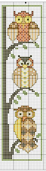 OWL #1 COUNTED CROSS STITCH BOOKMARK