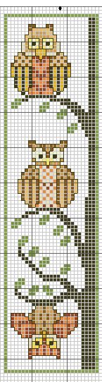 OWL #2 COUNTED CROSS STITCH BOOKMARK