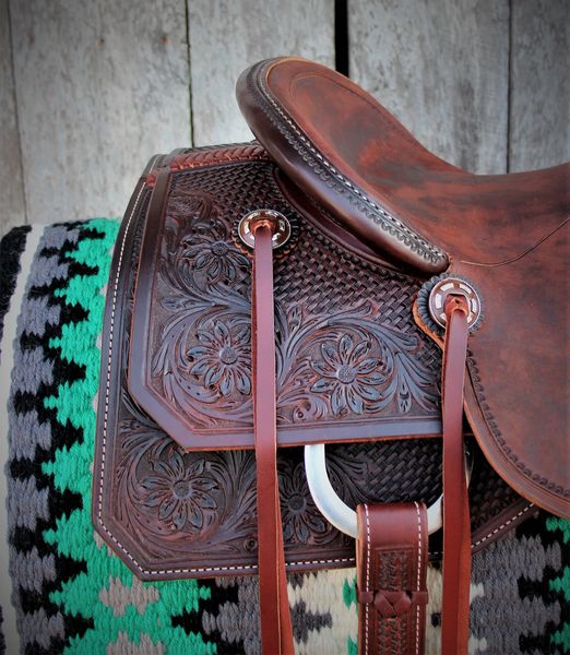 15" DC Cow Horse Gear custom cutting saddle with buffed seat and DC
