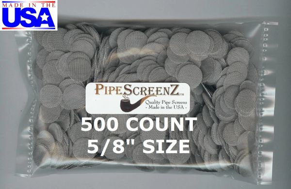 500+ Count 5/8" (0.625") Stainless Steel Pipe Screens Made in the USA!