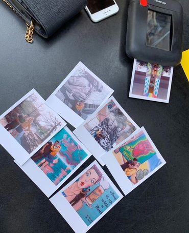 Collection of Polaroid pictures of San Antonio Street Art tour. 