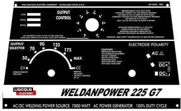 Lincoln Control Plate for Weldanpower 225 G7 / Part # M-15460