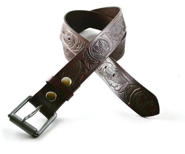 BI333 BROWN EAGLE - 100% HORSE HIDE FULL-GRAIN LEATHER BELT | Black ...