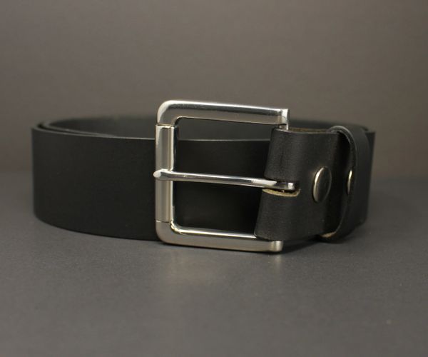 BI216 BLACK - 100% HORSE HIDE FULL-GRAIN LEATHER BELT | Black Iron Canada