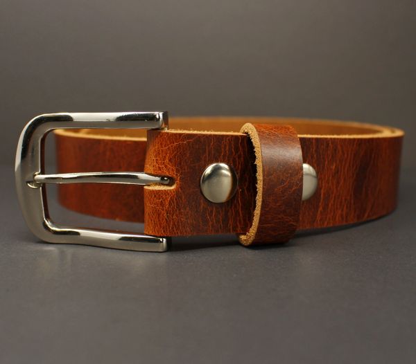 BI410 TAN - 100% HORSE HIDE FULL-GRAIN LEATHER BELT | Black Iron Canada