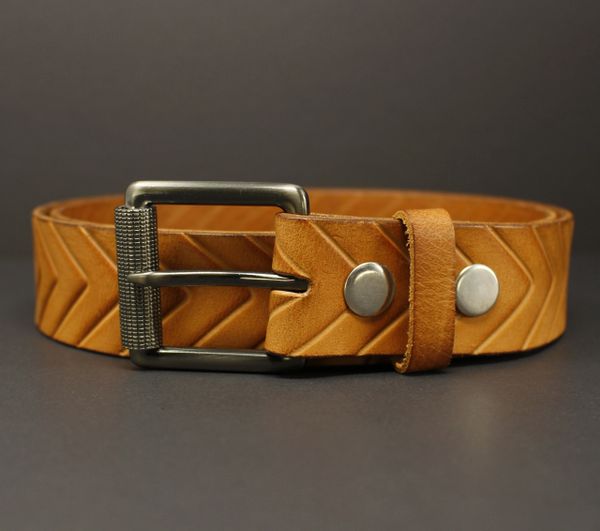 BI335 TAN - 100% HORSE HIDE FULL-GRAIN LEATHER BELT | Black Iron Canada