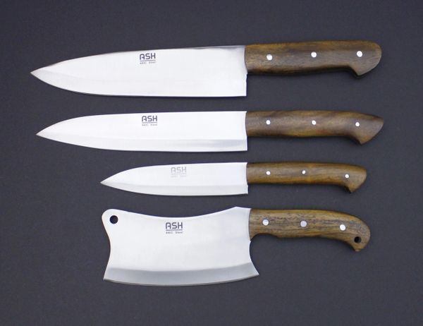 Bi26 Set Of Four Professional 440c Steel Custom Handmade Kitchen Chef Knives Black Iron Canada