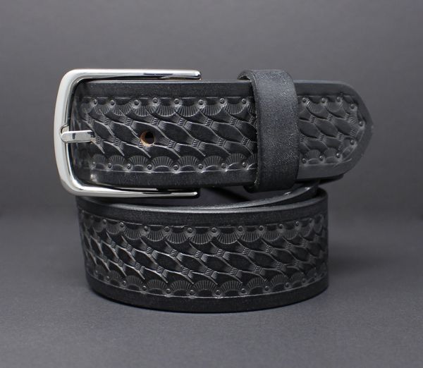 BI750 BLACK - 100% HORSE HIDE FULL-GRAIN LEATHER BELT | Black Iron Canada