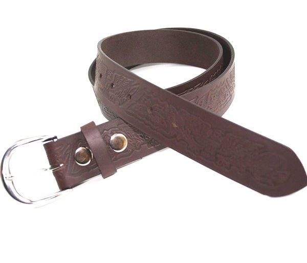 BI275 BROWN EAGLE- 100% HORSE HIDE FULL-GRAIN LEATHER BELT | Black Iron ...