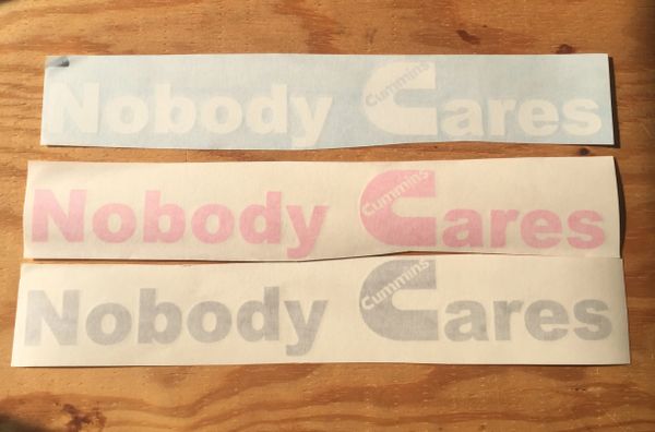 Nobody Cares Decal