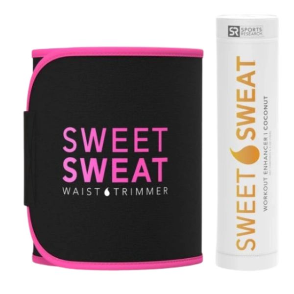 Sweet Sweat Coconut Stick 6.4oz + Waist Trimmer Belt Pink