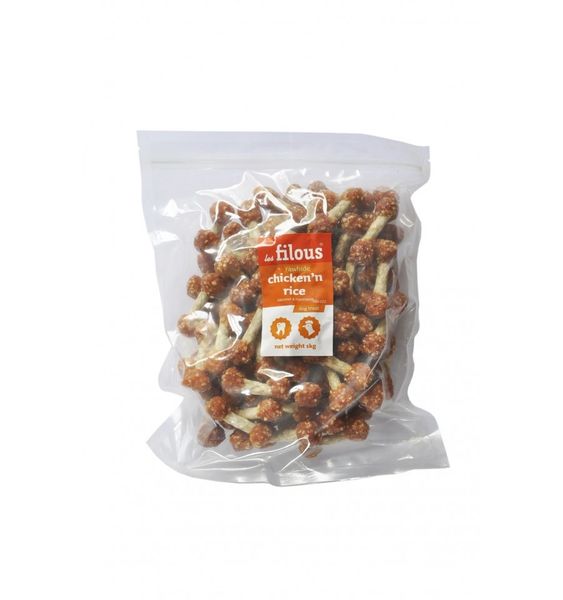 CHICKEN'N'RICE RAWHIDE STICKX1KG 100-022