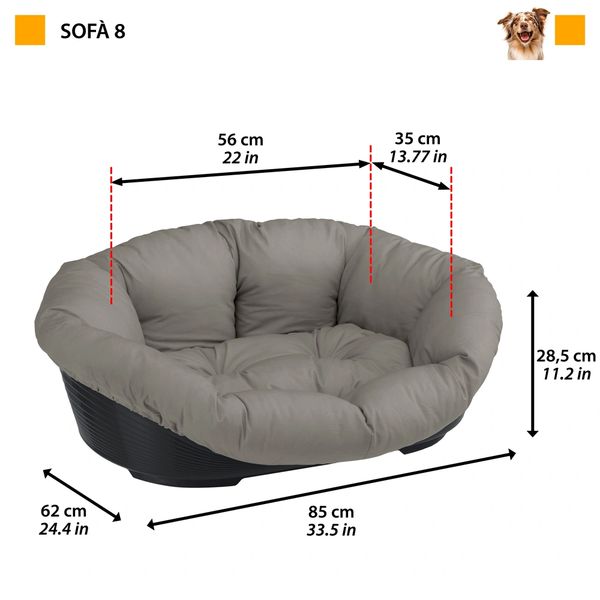 SOFA 8 - Plastic bed with cotton cushion