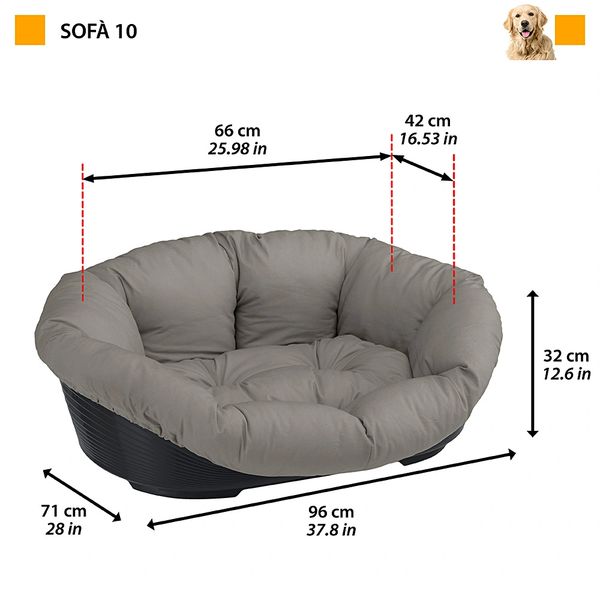 SOFA 10 - Plastic bed with cotton cushion