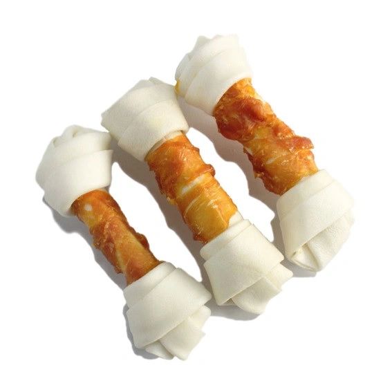 WHITE KNOTTED BONE WITH CHICKEN X 5 15-16.5CM (111-309)