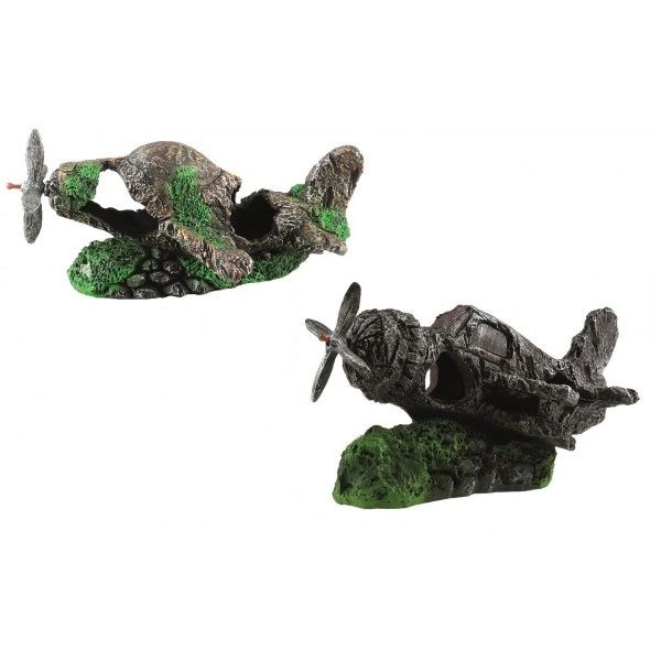 Aquarium decoration - plane wreck 17.5cm (195.42)