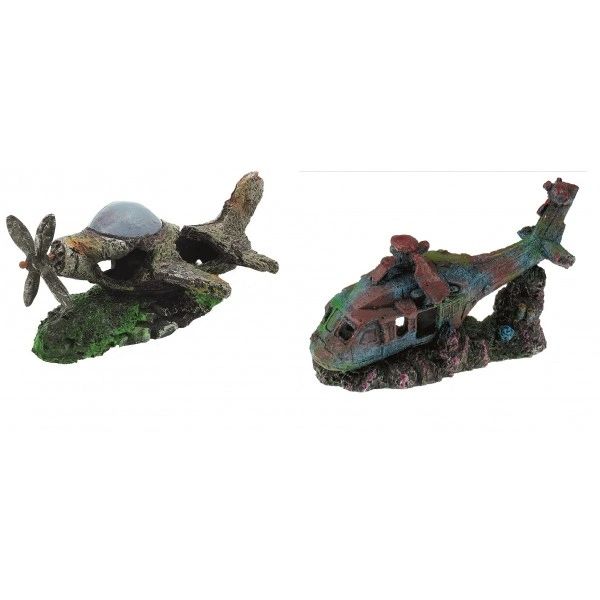 Aquarium decoration - plane wreck 13.5-19cm (195.43)