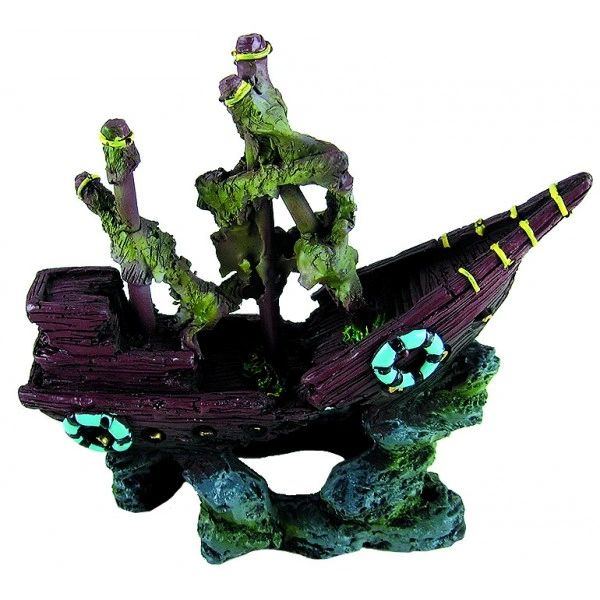 Aquarium decoration - boat 16cm (195.62)