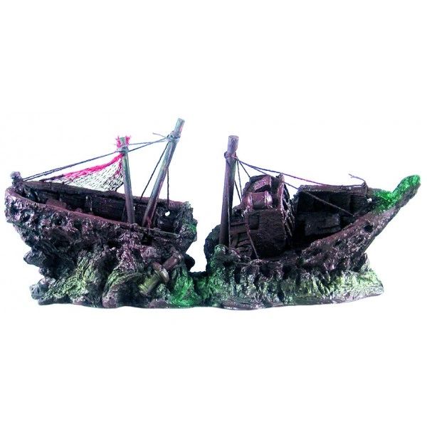 Aquarium decoration shipwreck 31.5x12x15cm (195.71)