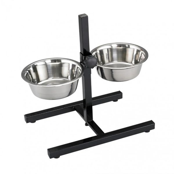 ADJUSTABLE TALL STAND W/ 2 BOWLS 24.5 CM (153-183)