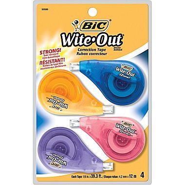 BIC® Wite-Out® Brand EZ Correct™ Correction Tape, 4/Pack