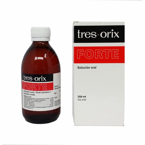 Tres Orix Forte Oral Solution Vitamin supplement/weight gain 250 ml
