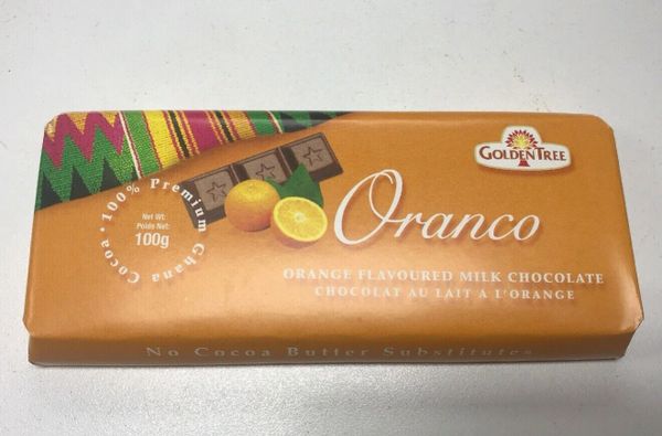 Golden Tree Chocolate Orange Flavor From Ghana 100g