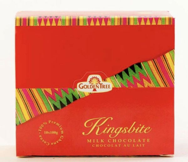 Box Of kingsbite Golden Tree Chocolate From Ghana (box has 10 Chocolate Bars)