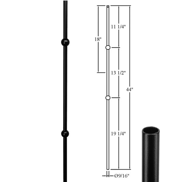 R003 Double Sphere Round Iron Baluster