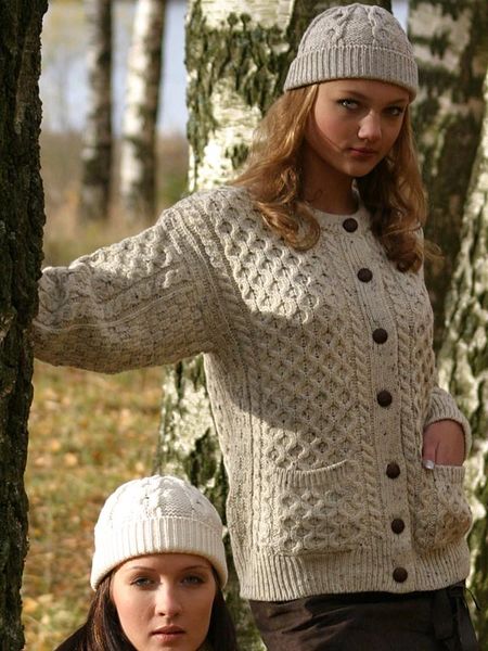 Sweater - Ladies - Cardigan - Natural White