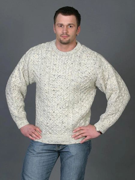 Sweater - Fisherman Knit - Wool - Crew Neck - Men's or Ladies - Fleck
