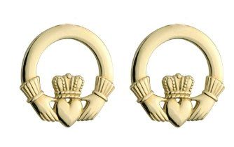Earrings - Claddagh Stud - 14ct Gold - Solvar #S3356