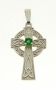 Necklace - Celtic Cross with Green CZ - Facet #MA63