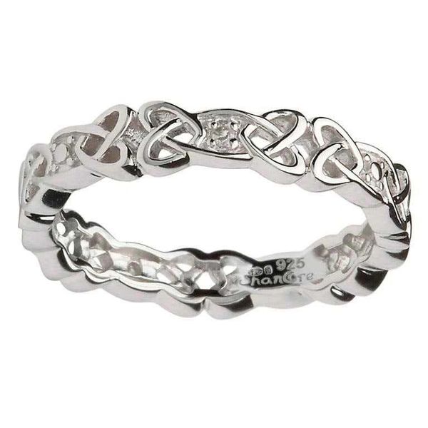 Ring - Celtic Knot Stone Set - Sterling - Shanore #SD12